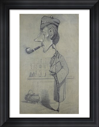 Framed Scotsman with a Pipe, 1857 Print