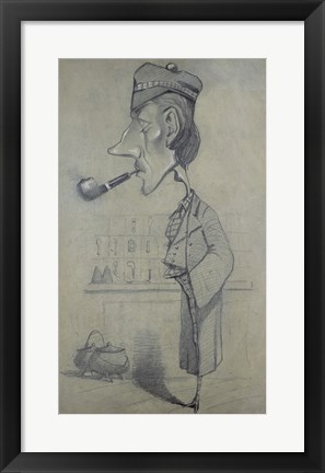 Framed Scotsman with a Pipe, 1857 Print