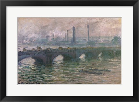 Framed Waterloo Bridge, 1901 Print