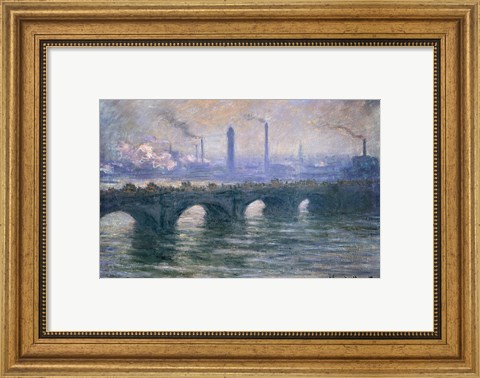 Framed Waterloo Bridge, Cloudy Day, 1900 Print