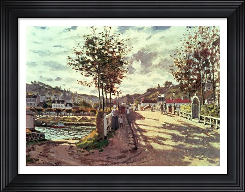 Framed Seine at Bougival, 1869 Print