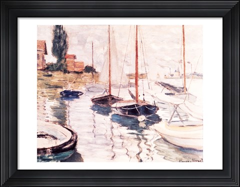 Framed Sailboats on the Seine Print
