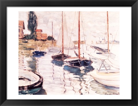 Framed Sailboats on the Seine Print