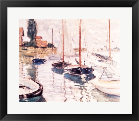 Framed Sailboats on the Seine Print