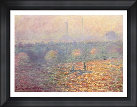 Framed Waterloo Bridge, 1900 Print