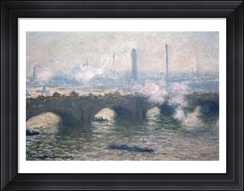 Framed Study of Waterloo Bridge at Dusk, 1903 Print