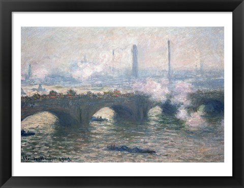 Framed Study of Waterloo Bridge at Dusk, 1903 Print