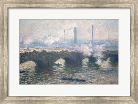 Framed Study of Waterloo Bridge at Dusk, 1903 Print