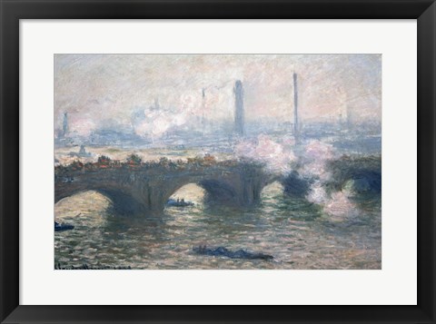 Framed Study of Waterloo Bridge at Dusk, 1903 Print