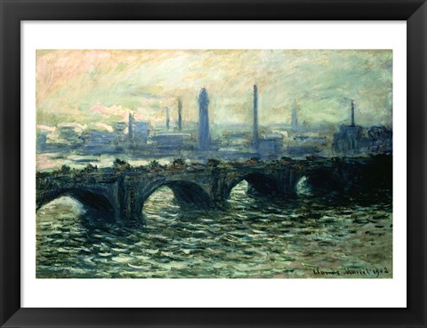 Framed Waterloo Bridge, 1902 Print