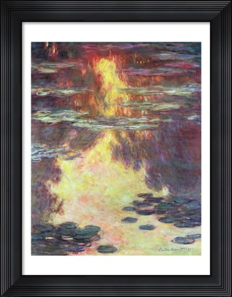 Framed Waterlilies, 1907 Print