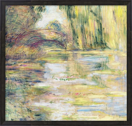 Framed Waterlily Pond: The Bridge Print