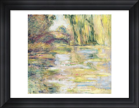 Framed Waterlily Pond: The Bridge Print