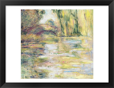 Framed Waterlily Pond: The Bridge Print