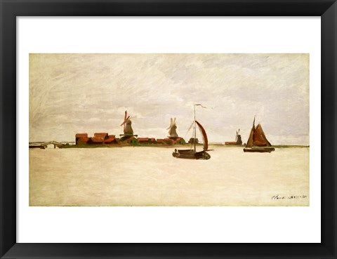 Framed Outer Harbour at Zaandam, 1871 Print