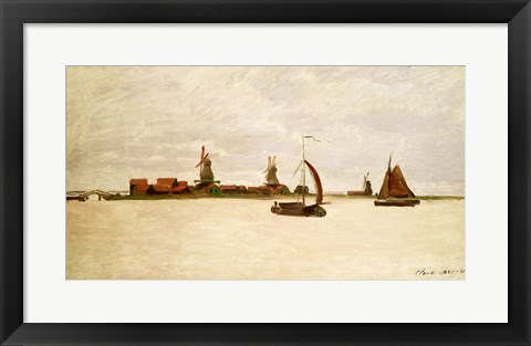 Framed Outer Harbour at Zaandam, 1871 Print