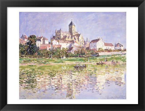 Framed Church at Vetheuil, 1880 Print