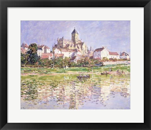 Framed Church at Vetheuil, 1880 Print