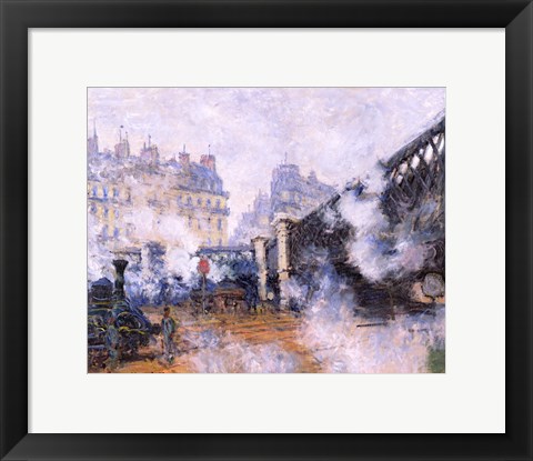Framed Pont de l&#39;Europe, Gare Saint-Lazare, 1877 Print
