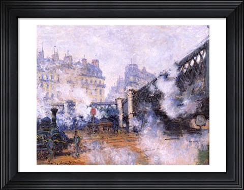 Framed Pont de l&#39;Europe, Gare Saint-Lazare, 1877 Print
