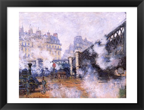 Framed Pont de l&#39;Europe, Gare Saint-Lazare, 1877 Print