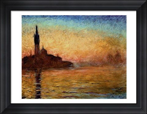 Framed View of San Giorgio Maggiore, Venice by Twilight, 1908 Print