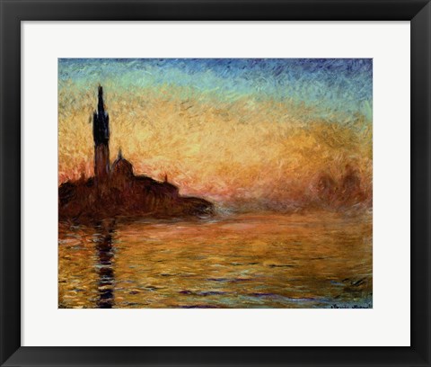 Framed View of San Giorgio Maggiore, Venice by Twilight, 1908 Print