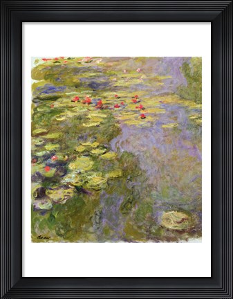 Framed Waterlily Pond, 1917-19 Print