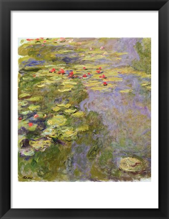 Framed Waterlily Pond, 1917-19 Print