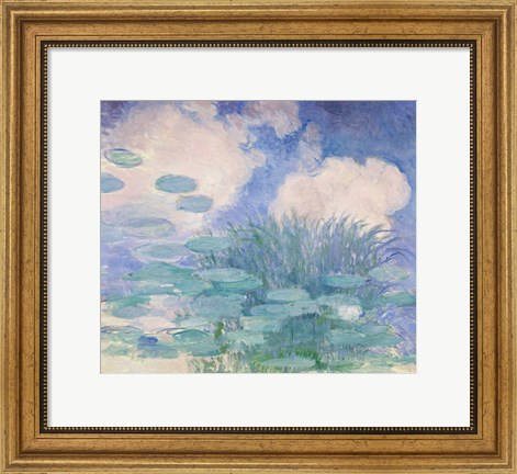Framed Waterlilies, 1914-17 reflection Print