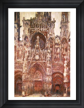 Framed Rouen Cathedral, evening, harmony in brown, 1894 Print