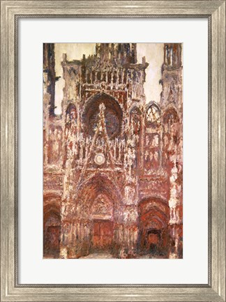 Framed Rouen Cathedral, evening, harmony in brown, 1894 Print