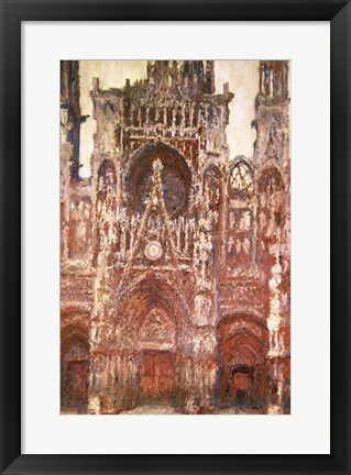 Framed Rouen Cathedral, evening, harmony in brown, 1894 Print