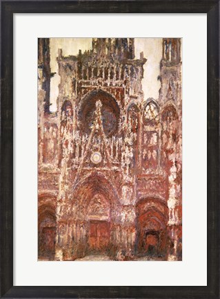 Framed Rouen Cathedral, evening, harmony in brown, 1894 Print