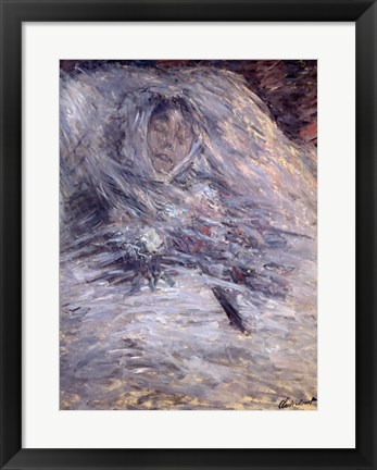 Framed Camille Monet on her Deathbed Print