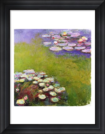 Framed Waterlilies, Harmony in Blue, 1914-17 Print