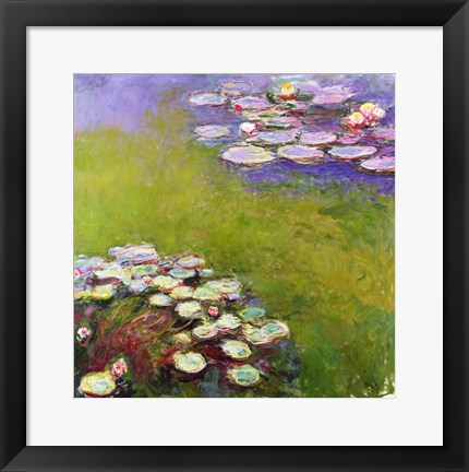 Framed Waterlilies, Harmony in Blue, 1914-17 Print