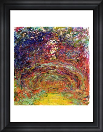 Framed Rose Path at Giverny, 1920-22 Print