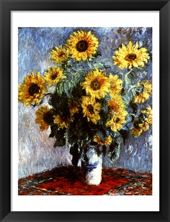 Framed Still life with Sunflowers, 1880 Print