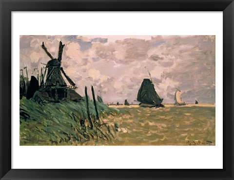 Framed Windmill near Zaandam, 19th century Print