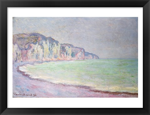 Framed Cliffs at Pourville, 1896 Print