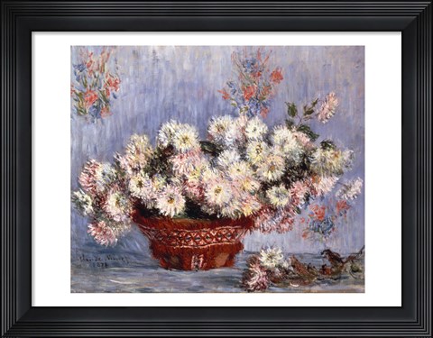 Framed Basket of Chrysanthemums, c.1878 Print