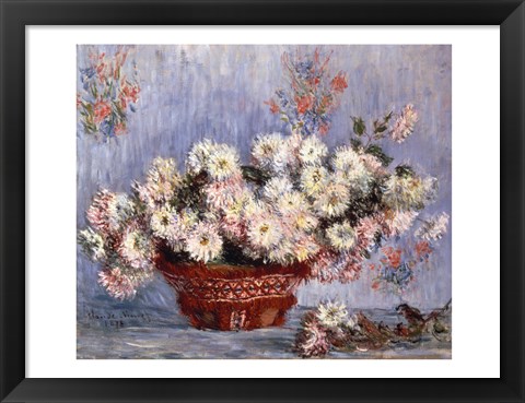 Framed Basket of Chrysanthemums, c.1878 Print