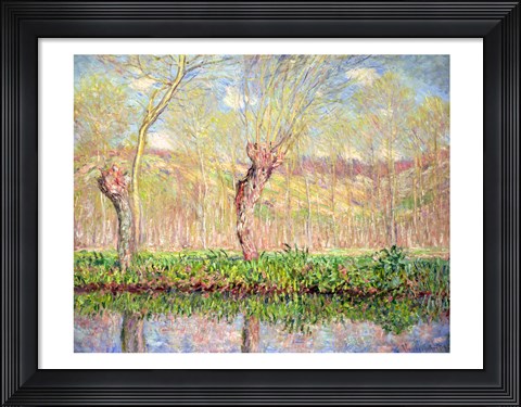 Framed Spring, River Bank at Epte, 1885 Print