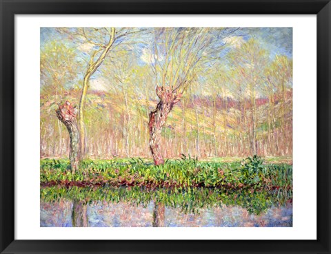 Framed Spring, River Bank at Epte, 1885 Print