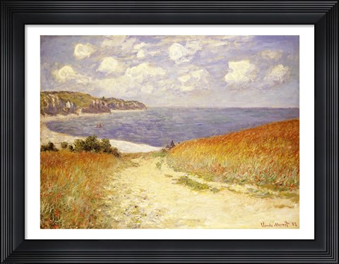 Framed Path in the Wheat at Pourville, 1882 Print