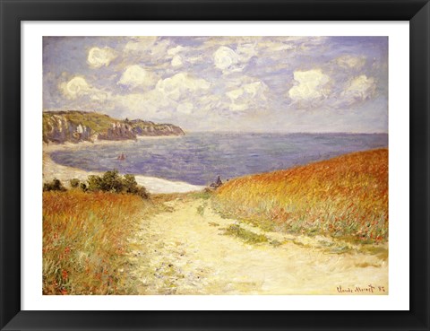 Framed Path in the Wheat at Pourville, 1882 Print