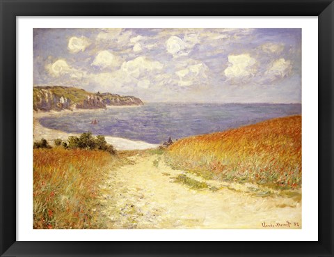 Framed Path in the Wheat at Pourville, 1882 Print