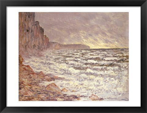 Framed Sea at Fecamp, 1881 Print