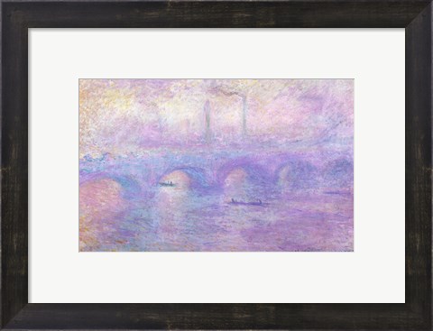 Framed Waterloo Bridge in Fog, 1899-1901 Print